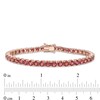 Thumbnail Image 3 of 4.0mm Rhodolite Garnet Tennis Bracelet in Sterling Silver with Rose Rhodium - 7.25"