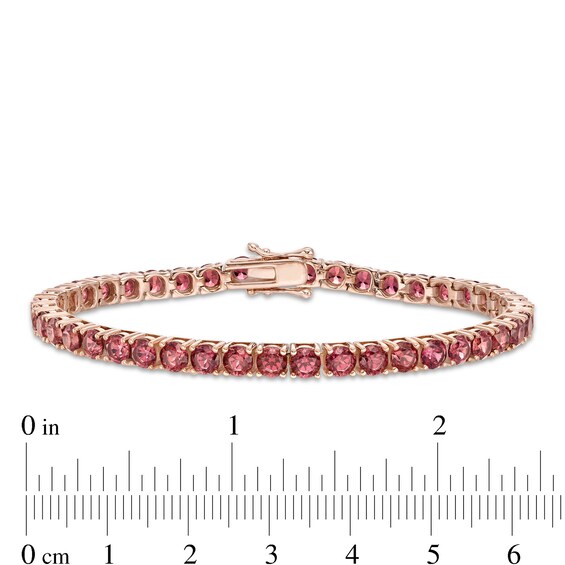 4.0mm Rhodolite Garnet Tennis Bracelet in Sterling Silver with Rose Rhodium - 7.25"