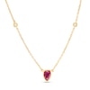 Thumbnail Image 0 of Pear-Shaped Ruby and Diamond Accent Station Necklace in 14K Gold