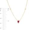 Thumbnail Image 2 of Pear-Shaped Ruby and Diamond Accent Station Necklace in 14K Gold