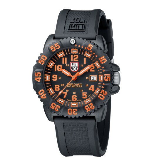 Men's Luminox Navy Seal Colormark Strap Watch with Black and Orange Dial (Model: 3059LUM) Men's Luminox Navy Seal Colormark Strap Watch with Black and Orange Dial (Model: 3059LUM)