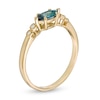 Thumbnail Image 2 of Sideways Marquise London Blue Topaz and and Diamond Accent Bezel-Set Art Deco Ring in 14K Gold