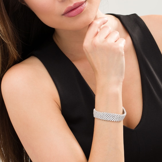 10 CT. T.w. Diamond Multi-Row Bracelet in 10K White Gold