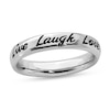 Stackable Expressions™ 4.0mm Black Enamel "Live Laugh Love" Ring in Sterling Silver