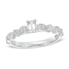 Thumbnail Image 1 of 1/2 CT. T.W. Emerald-Cut Diamond wih Marquise Shapes Vintage-Style Engagement Ring in 10K White Gold