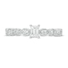 Thumbnail Image 4 of 1/2 CT. T.W. Emerald-Cut Diamond wih Marquise Shapes Vintage-Style Engagement Ring in 10K White Gold
