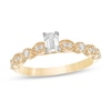 Thumbnail Image 1 of 1/2 CT. T.W. Emerald-Cut Diamond with Marquise Shapes Vintage-Style Engagement Ring in 10K Gold