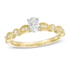 Thumbnail Image 0 of 1/2 CT. T.W. Oval Diamond with Marquise Shapes Vintage-Style Engagement Ring in 10K Gold