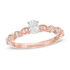 Thumbnail Image 1 of 1/2 CT. T.W. Oval Diamond with Marquise Shapes Vintage-Style Engagement Ring in 10K Rose Gold