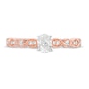 Thumbnail Image 4 of 1/2 CT. T.W. Oval Diamond with Marquise Shapes Vintage-Style Engagement Ring in 10K Rose Gold