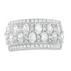 2-1/2 CT. T.W. Oval Diamond Double Row Vintage-Style Ring in 10K White Gold