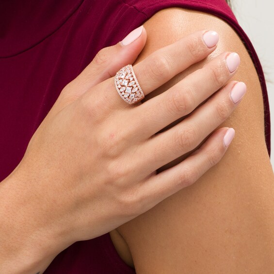 1-1/2 CT. T.W. Diamond Art Deco Ring in 10K Rose Gold 1-1/2 CT. T.W. Diamond Art Deco Ring in 10K Rose Gold