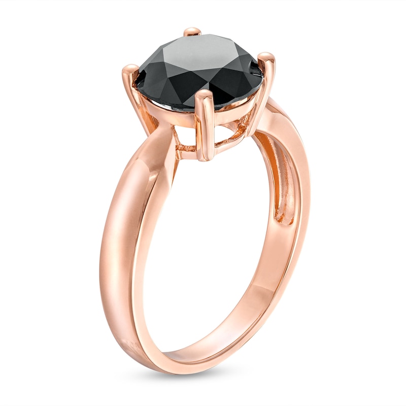Main Image 3 of 3 CT. Black Diamond Solitaire Engagement Ring in 10K Rose Gold