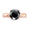 Thumbnail Image 3 of 3 CT. Black Diamond Solitaire Engagement Ring in 10K Rose Gold