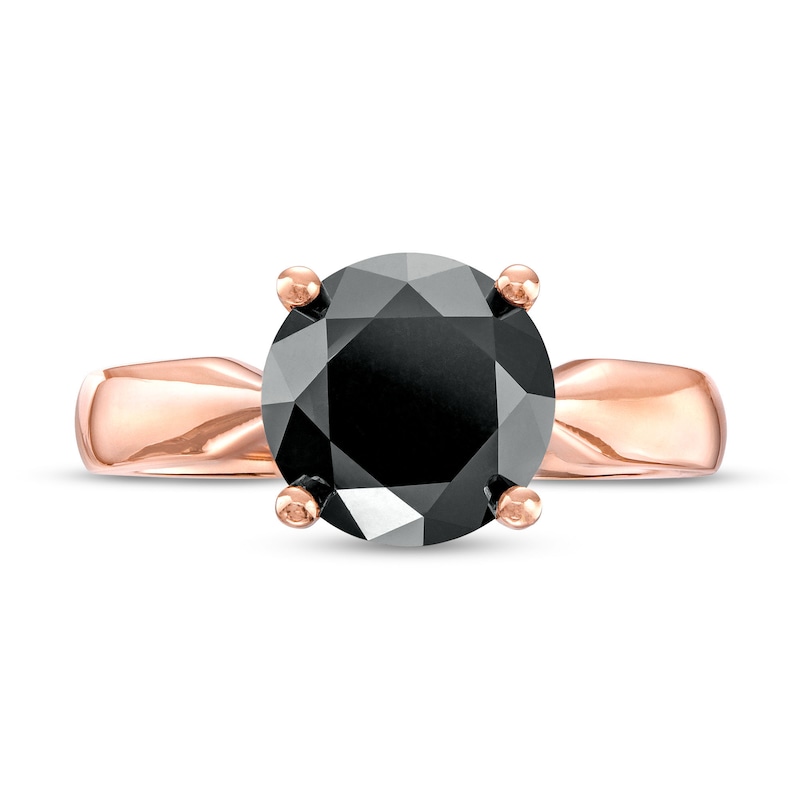 3 CT. Black Diamond Solitaire Engagement Ring in 10K Rose Gold