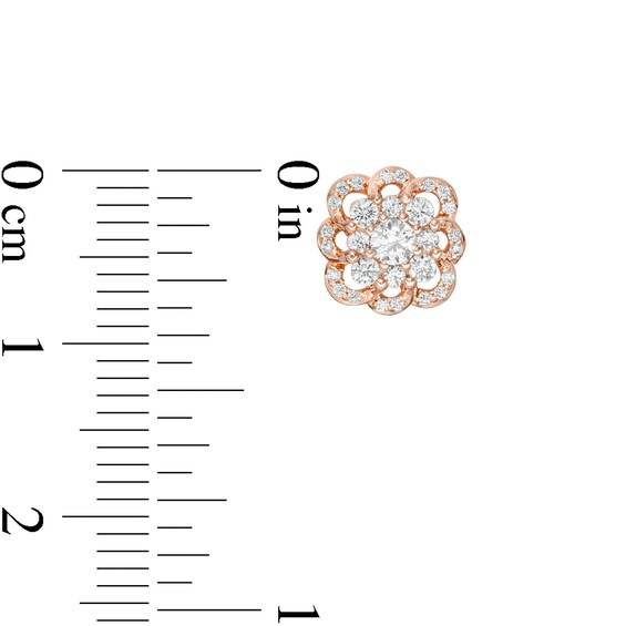 1/2 CT. T.W. Composite Diamond Scallop Flower Stud Earrings in 10K Rose Gold 1/2 CT. T.W. Composite Diamond Scallop Flower Stud Earrings in 10K Rose Gold
