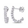 Thumbnail Image 1 of 1 CT. T.W. Diamond J-Hoop Earrings in 14K White Gold (H/SI2)