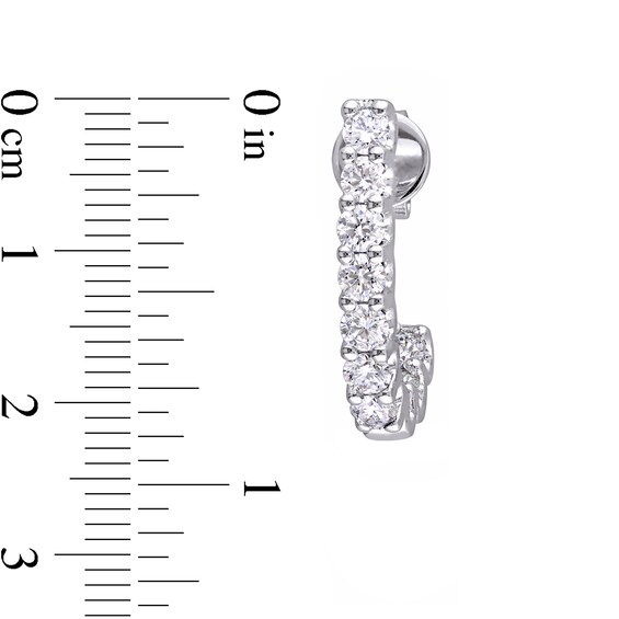 1 CT. T.w. Diamond J-Hoop Earrings in 14K White Gold (H/Si2)