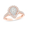 Thumbnail Image 0 of 1 CT. T.W. Pear-Shaped Diamond Double Frame Engagement Ring in 14K Rose Gold