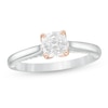 Thumbnail Image 1 of 1-1/5 CT. T.W. Certified Cushion-Cut Diamond Engagement Ring in 14K Two-Tone Gold (I/I1)
