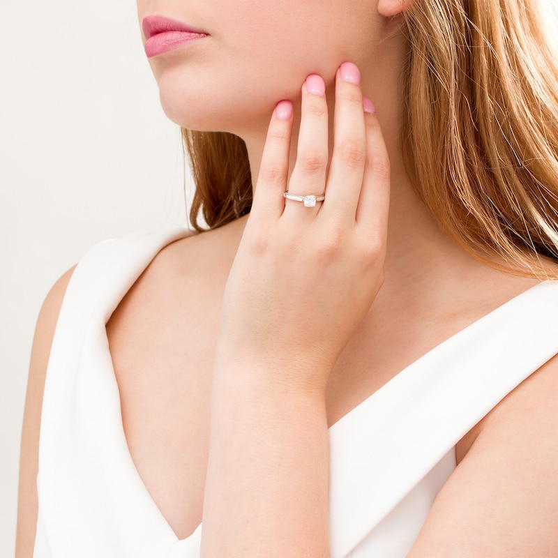 Main Image 2 of 1-1/5 CT. T.W. Certified Cushion-Cut Diamond Engagement Ring in 14K Two-Tone Gold (I/I1)