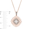 Thumbnail Image 3 of 1/4 CT. T.W. Diamond Art Deco Vintage-Style Pendant in 10K Rose Gold