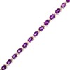 Thumbnail Image 1 of Oval Amethyst and White Topaz Bracelet in 14K Rose Gold Over Silver - 7.25"