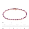 Thumbnail Image 4 of Oval Amethyst and White Topaz Bracelet in 14K Rose Gold Over Silver - 7.25"