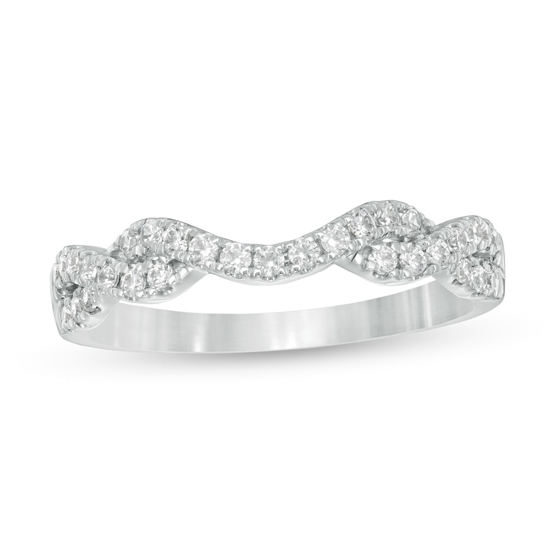Main Image 1 of 1/3 CT. T.W. Diamond Twist Contour Band in 14K White Gold