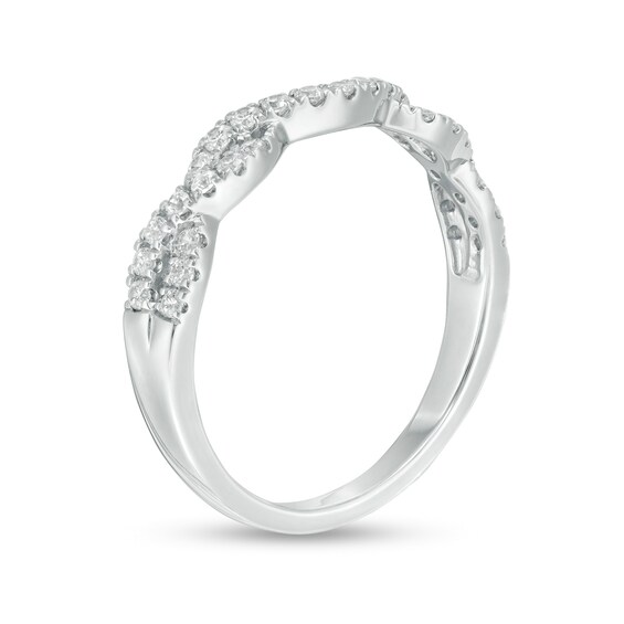 1/3 CT. T.w. Diamond Twist Contour Band in 14K White Gold