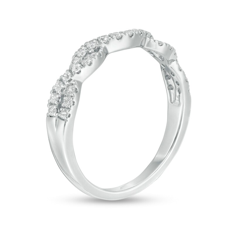 Main Image 3 of 1/3 CT. T.W. Diamond Twist Contour Band in 14K White Gold