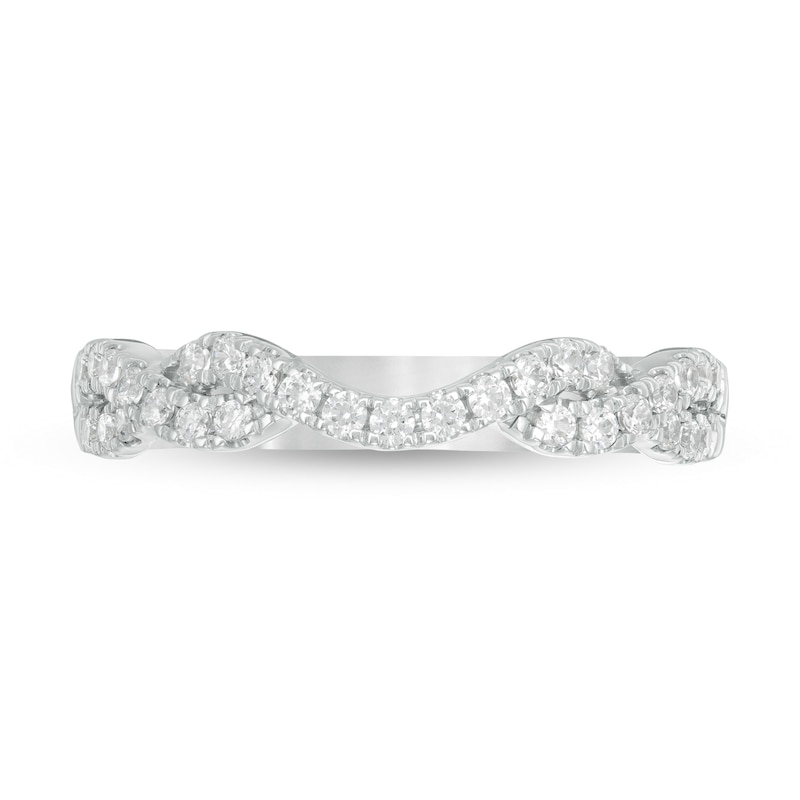 Main Image 4 of 1/3 CT. T.W. Diamond Twist Contour Band in 14K White Gold
