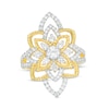 1 CT. T.W. Diamond Flower Ring in 10K Gold