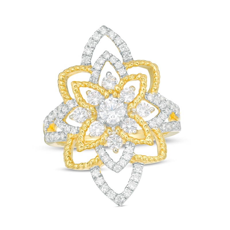 1 CT. T.W. Diamond Flower Ring in 10K Gold