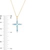 Thumbnail Image 2 of Marquise Swiss Blue Topaz and 1/15 CT. T.W. Diamond Cross Pendant in 10K Gold