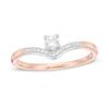 Thumbnail Image 1 of 1/5 CT. T.W. Diamond Chevron Promise Ring in 10K Rose Gold