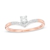 Thumbnail Image 0 of 1/5 CT. T.W. Diamond Chevron Promise Ring in 10K Rose Gold