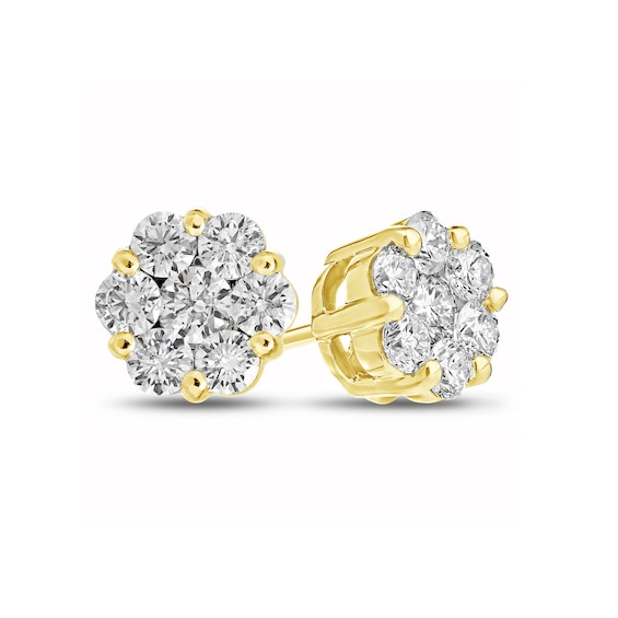 2 CT. T.w. Multi-Diamond Stud Earrings in 14K Gold