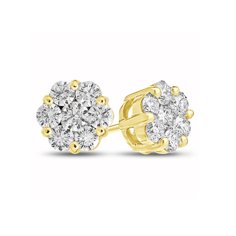 Main Image 1 of 2 CT. T.W. Multi-Diamond Stud Earrings in 14K Gold