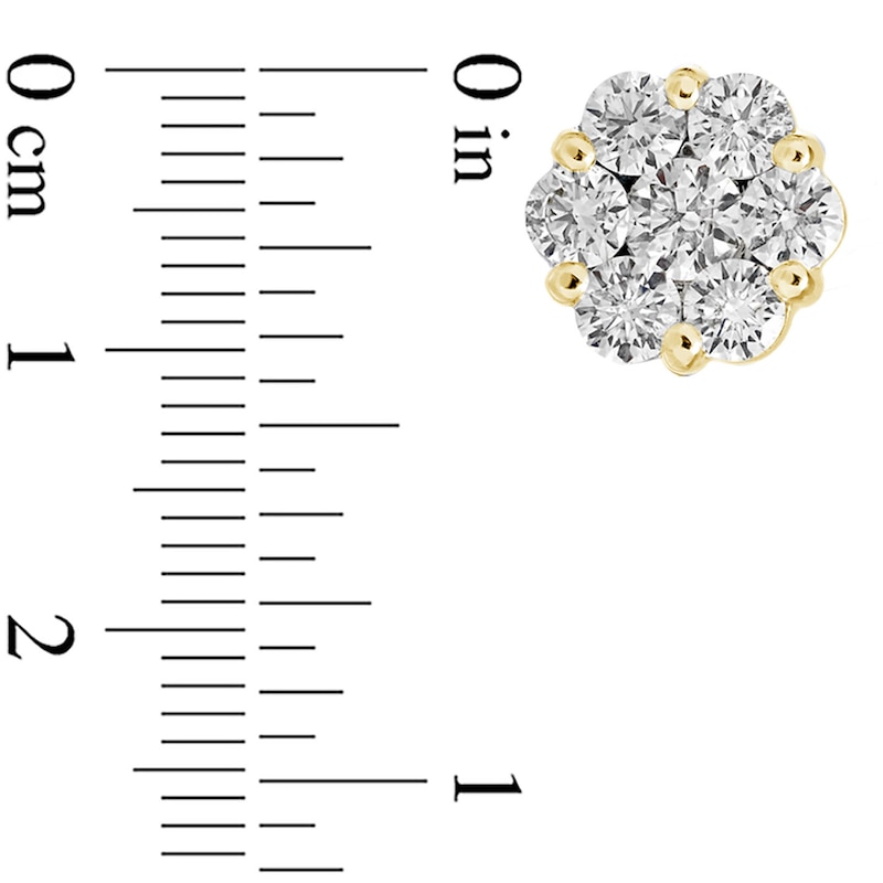 Main Image 2 of 2 CT. T.W. Multi-Diamond Stud Earrings in 14K Gold
