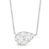 Thumbnail Image 1 of 1-1/4 CT. T.W. Multi-Diamond Pear-Shaped Sideways Necklace in 14K White Gold