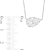 Thumbnail Image 3 of 1-1/4 CT. T.W. Multi-Diamond Pear-Shaped Sideways Necklace in 14K White Gold