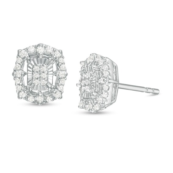 1/4 CT. T.W. Composite Diamond Octagonal Frame Stud Earrings in 14K White Gold 1/4 CT. T.W. Composite Diamond Octagonal Frame Stud Earrings in 14K White Gold