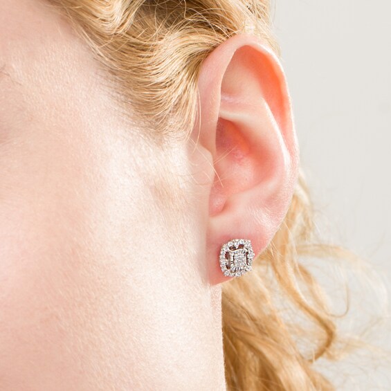 1/4 CT. T.W. Composite Diamond Octagonal Frame Stud Earrings in 14K White Gold 1/4 CT. T.W. Composite Diamond Octagonal Frame Stud Earrings in 14K White Gold