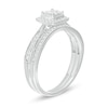 Thumbnail Image 3 of 3/8 CT. T.W. Quad Princess-Cut Diamond Frame Vintage-Style Bridal Set in 10K White Gold