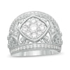 Thumbnail Image 1 of 1-1/4 CT. T.W. Composite Diamond Tilted Square Filigree Vintage-Style Ring in 10K White Gold