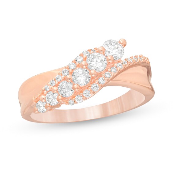 5/8 CT. T.W. Diamond Graduated Wrap Ring in 10K Rose Gold 5/8 CT. T.W. Diamond Graduated Wrap Ring in 10K Rose Gold