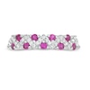 Thumbnail Image 4 of Lab-Created Ruby and White Sapphire Zig-Zag Ring in Sterling Silver