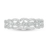 Thumbnail Image 4 of 1/15 CT. T.W. Diamond Scallop Vintage-Style Anniversary Ring in 10K White Gold