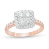 Thumbnail Image 0 of 1 CT. T.W. Multi-Diamond Cushion Frame Engagement Ring in 10K Rose Gold